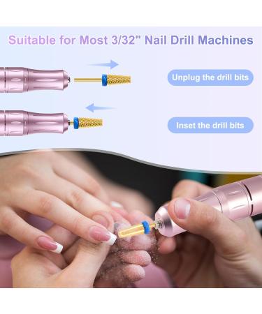 CGBE Nail Miller Attachments - 2 Pcs Wolfram Carbide Bits for Gel & Acrylic Nails | Medium Grain | 3/32 Milling Bits for Manicure & Pedicure - Cone & Pointed Cone Shapes - Buy Online on GoSupps.com