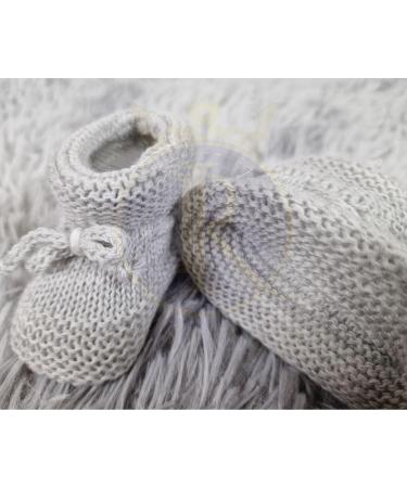 Royal Icon Baby Booties 0-3 Months - Warm & Safe Baby Slippers - Knitted Bow Baby Boots - Grey Ri359 - Buy Online on GoSupps.com