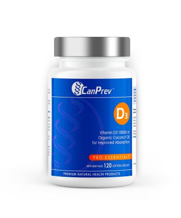 CanPrev D3 - Organic Coconut Oil | 120 Softgels | Pack of 1 l Helps Build And Maintain Bone Health 120 count (Pack of 1)