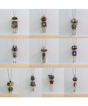 Oralgos Wooden Block Robot Necklace - Stylish Adjustable Choker for Men & Women | Unique Punk Keybone Chain FN1038 - Buy Online on GoSupps.com