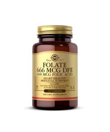 Solgar - Folic Acid, 400 mcg 250 Count (Pack of 1)