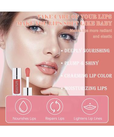 Hydrating Tinted Lip Oil Balm | Plump Lip Gloss | Nourishing Lip Care | Glass Lip Glow Oil | Non-sticky Formula | Lightening Lip Lines | (012#) - Buy Online on GoSupps.com