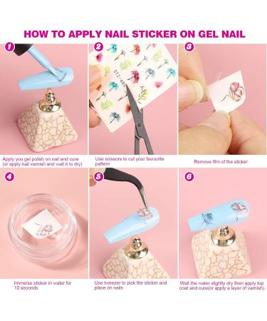 Water Transfer Nail Art Stickers with Nail Art Brushes Set FANDAMEI 54 Sheets Nail Decals Stickers Nail Design Brush Nail Dotting Tool Nail Striping Tape Nail Gems & Rhinestones Nail Art Foil Pink - Buy Online on GoSupps.com