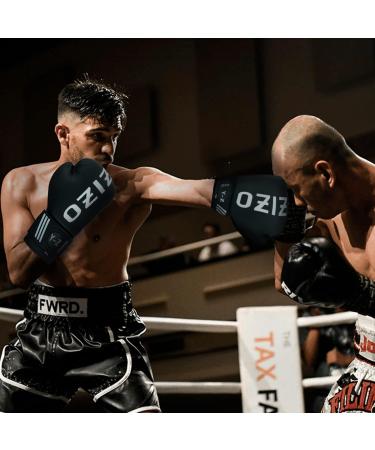 Yazizo Boxing Gloves Sparring & Muay Thai Mitts - Black/White 12oz - Buy Online on GoSupps.com