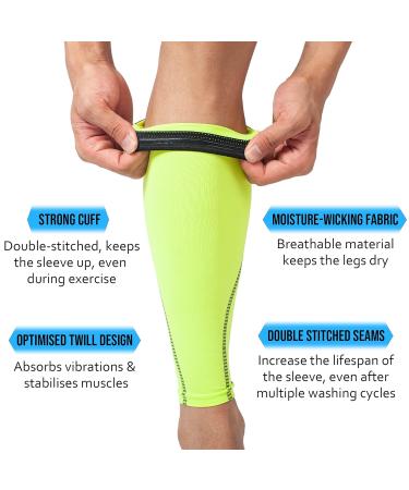 360 RELIEF Compression Calf Sleeves for Men and Women - Green | Shin Splints, Muscle Cramps, Circulation | Ideal for Sports, Running, Hiking, Marathon | M L XL Sizes + Mesh Laundry Bag | L-Single - Buy Online on GoSupps.com