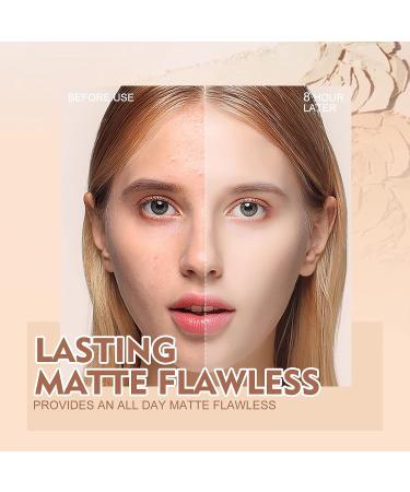 SACE LADY 2Pcs Face Make Up Set - Flawless Matte Foundation & Oil Control Pressed Powder for Lasting Coverage - Waterproof Natural Cosmetics Kit - Buy Online on GoSupps.com
