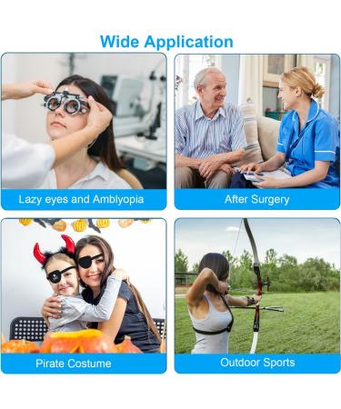 AMZVIO 2pcs 3D Eye Patches for Adults & Kids - Soft Medical Eyepatch for Amblyopia & Lazy Eye Right & Left Eye Black - Buy Online on GoSupps.com