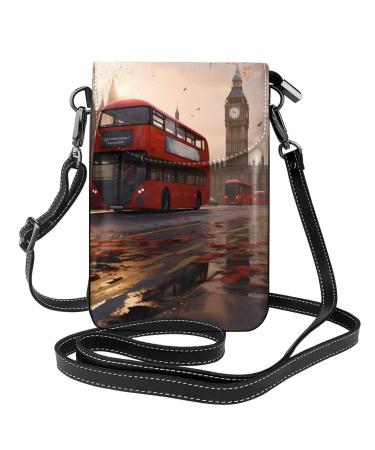 Women Small Cell Phone Purse London Picture : Multifunction Soft Durable Convenient for Daily use and Travel Black One Size