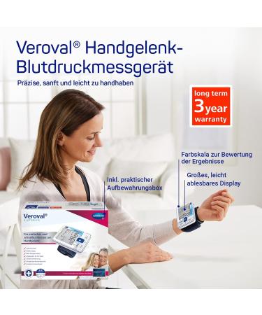 Buy Veroval Blood Pressure Meter Wrist - Clinically Validated Accurate Measurement & Cardiac Arrhythmia Detection | International Shipping Available - Buy Online on GoSupps.com
