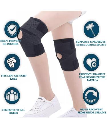 Nellhomy Professional Knee Brace with Patella Gel Pads & Side Stabilizers - Adjustable Compression for Meniscus Pain Relief (Black Large) - International Shipping - Buy Online on GoSupps.com