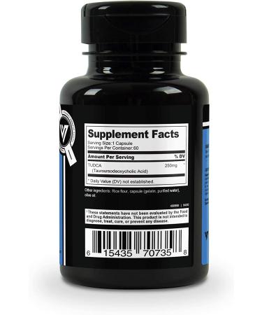 VitaDirect Premium TUDCA 250mg - 60 Gelatin Capsules | Tauroursodeoxycholic Acid Supplement - Buy Online on GoSupps.com