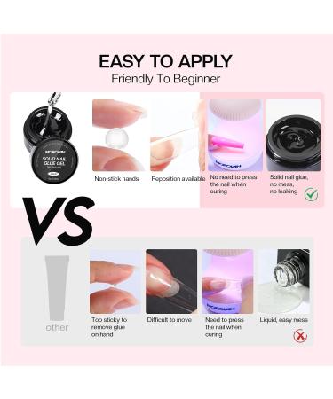 Morovan Solid Gel Nail Glue - 15g Clear UV Gel for Press-On & Acrylic Nails Strong Adhesive for Nail Extensions & Charms - Buy Online on GoSupps.com