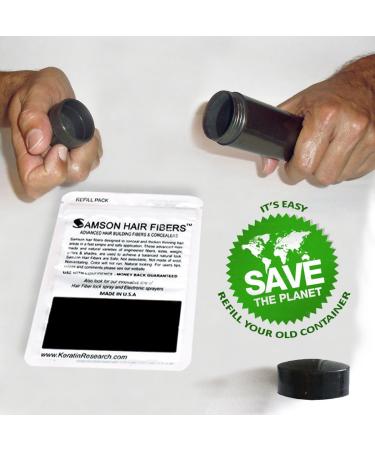 Refill kit Hair Fiber By Samson XLarge 50 Grams Hide Hair Loss and Hair Transplant Natural Looking Results Made in USA Hair Loss Concealer (Dark Brown) - Buy Online on GoSupps.com