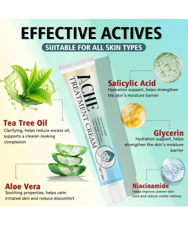 Acne Treatment for Face Acne Cream Pimple Cream Suitable for All Skin Blemish Care Cream for Face and Body Gentle Daily Skin Care for Oily & Blemish-Prone Skin Helps Improve Skin Appearance - Buy Online on GoSupps.com