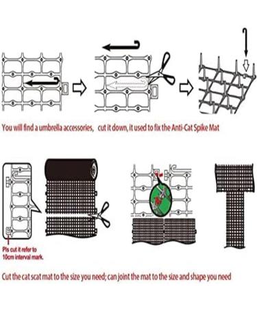 MEISO Cat Scat Spike Mat 6.5FT / 2M Pet Deterrent Spikes Prickle Mat with 8 Garden Staples Plastic Scat Mat Animals Prickle Strips Scat Mat for Garden Porch Home Stop Dog Digging Keep Cat Away - Buy Online on GoSupps.com