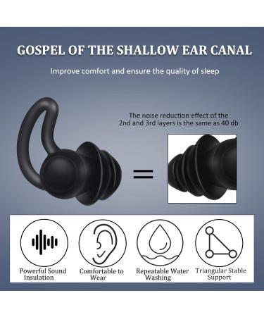 Comfortable Noise-Damping Silicone Ear Plugs - 2 Pieces for Sleep Travel Running & Concerts (Black) - Buy Online on GoSupps.com