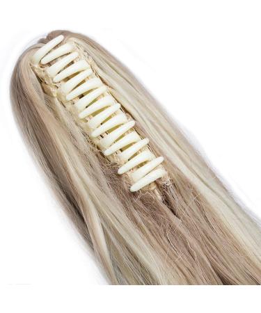 SEGO 24" Inch Ponytail Hair Extension Clip In With Jaw/Claw - Sandy Blonde & Bleach Blonde - Synthetic Hairpieces Curly Ponytail Extension - Buy Online on GoSupps.com