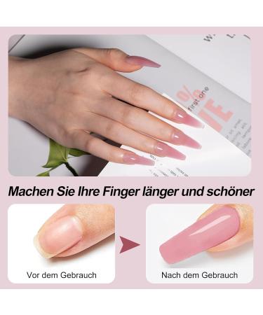Mogray Poly Nails Gel Starter Set - 60ml Sakura Pink Jelly Color Extension & DIY Nail Design - Buy Online on GoSupps.com