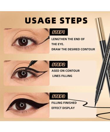 Eye Liner Waterproof Smudge Proof | Eyeliner Pencil with Precise Tip High-Pigmented Long-Lasting Quick-Drying Eyeliner Liquid Liner Eye Makeup Cosmetic for Women Girls - Buy Online on GoSupps.com