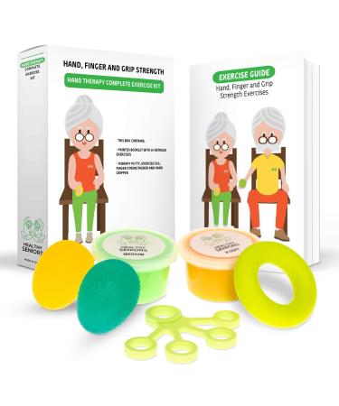 Healthy Seniors Complete Hand Therapy Set - Perfect for Rheumatoid Arthritis: Reduce Stiffness and Pain, Increase Strength and Flexibility. Best Stroke Rehab Equipment - Buy Online on GoSupps.com