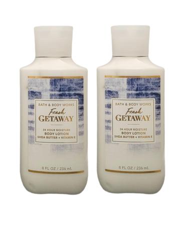 Bath and Body Works Body Lotion Set of 2 8oz Each (Fresh Getaway)
