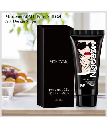 Morovan Poly Gel Nail Builder - 60ml Clear Nail Extension Gel for Trendy DIY Nail Art at Home - Buy Online on GoSupps.com