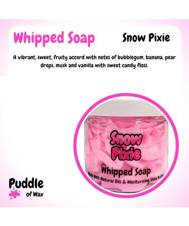 Snow Pixie Whipped Soap Body Wash - 150g - Natural Oils and Butters - Sweet Scent - Vegan Friendly - Puddle of Wax - Made in the UK - Buy Online on GoSupps.com