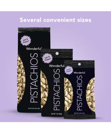 Wonderful Pistachios Salt and Pepper Flavored Nuts 7 Ounce Resealable Pouch - Buy Online on GoSupps.com