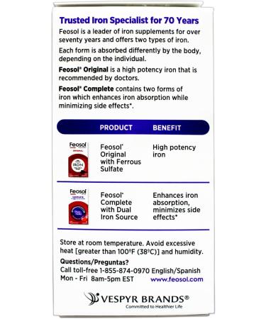 Feosol Bifera Iron Caplets Complete 30 ea - Buy Online on GoSupps.com