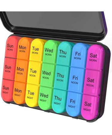 Daviky Pill Organizer 3 Times a Day, Weekly Pill Organizer 3 Times a Day, Pill Box 7 Day, Pill Cases Organizers 7 Day, Daily Pill Box Organizer, Medicine Organizer to Hold Vitamins and Medication