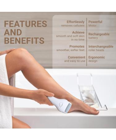 Electric Callus Remover - Waterproof Rechargeable Foot Scrubber with 3 Rollers for Smooth Feet | Best Foot Care Solution - Buy Online on GoSupps.com