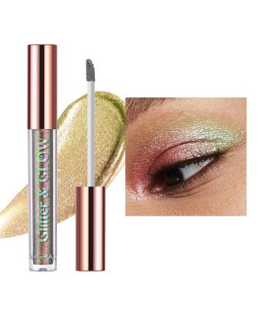 Eyeshadow Liquid Eyeshadow Metallic Eye Makeup Brilliant Gel Highlighter Shimmer Shadow Champagne Blush Brighten Eyes Make Up Aezon 03#