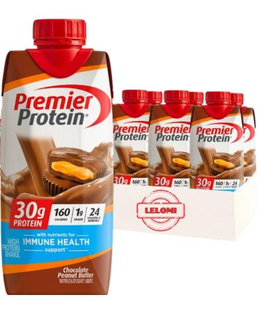 Premium Chocolate Peanut Butter Protein Shake - 30g Protein Ready to Drink 6 Pack Bundle - International Shipping - Buy Online on GoSupps.com