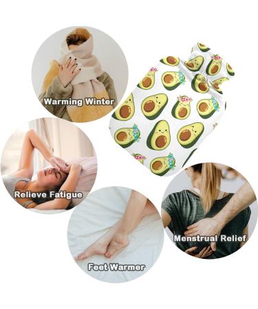 Shop Naanle 2L Flower Avocado Hot Water Bottle with Cover - Large Heat & Cold Therapy for Pain Relief Bed Warmer & Hand Feet Warmer - International Shipping - Buy Online on GoSupps.com