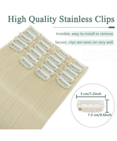 Buy Sego 12 Tressen Extensions - Real Hair Clip In Extensions 180g 55cm Bleached Blonde for Full Head - Affordable Quality Hair Extensions - Buy Online on GoSupps.com