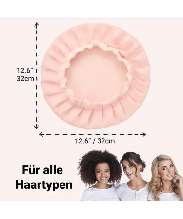 Shop 100% Mulberry Silk Hood for Curly Hair - Breathable Sleeping Cap with Elastic Ribbon in Pink | Luxury Night Cap for Healthy Hair - Buy Online on GoSupps.com