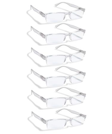 6 Pack Reading Glasses by BOOST EYEWEAR, Clear Half Rim Frames, for Men and Women, with Comfort Spring Loaded Hinges, Clear, 6 Pairs (+1.75) 1.75 Diopters 9.0 Millimeters 2.00 Inches 0.00 0.00 6.0