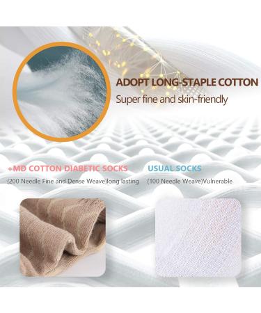 +MD Men's Non-Binding Cotton Crew Diabetic/Dress Socks 8-Pack - White, Size 10-13 - Buy Online on GoSupps.com