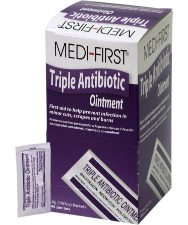 Medique 22335 Triple Antibiotic Ointment .5g - 144 Per Box | Antibacterial First Aid Treatment - Buy Online on GoSupps.com