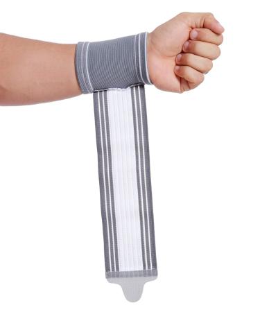 Neotech Care Wrist Band - Adjustable Compression Strap - Elastic & Breathable Fabric - Support Sleeve for Tennis Sports Exercise - Men Women Right or Left - Grey Colour (Size M 1 Unit) M 1 - Buy Online on GoSupps.com
