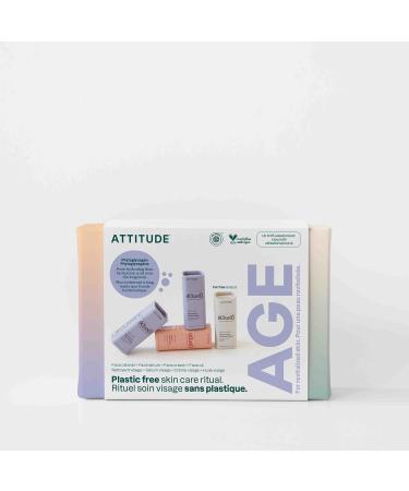 ATTITUDE Oceanly Aging Skin Daily Facial Care Routine Box Set EWG Verified Plastic-free Plant and Mineral-Based Ingredients Vegan and Cruelty-free PHYTO AGE Set of 4 Travel Size Bars PHYTO AGE Mini-Set