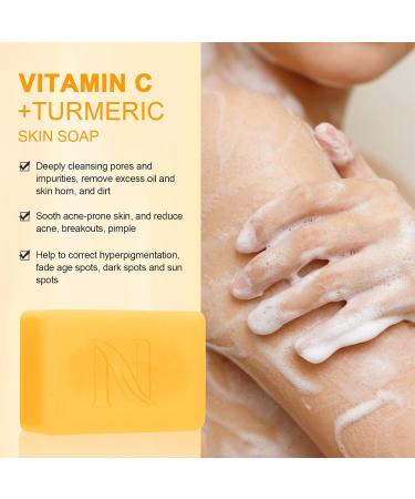 Neutriherbs Turmeric Soap Bar for Face & Body | Brightening Vitamin C for Acne & Uneven Skin Tone - 5.29 oz - Buy Online on GoSupps.com