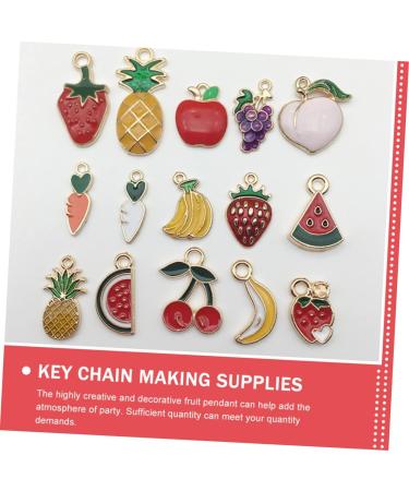 TEHAUX 150 Pcs Fruit Drop Oil Pendant Pineapple Earrings Food Charms Key Chain Accessories Cute Bracelet - Buy Online on GoSupps.com
