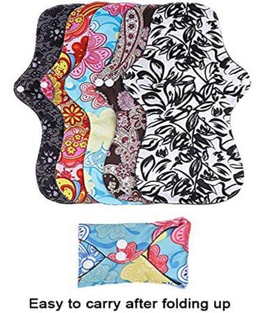Chargenyang (5 Pcs 12.8 In) Extra Long Sanitary Pads for Day and Heavy Flow Menstrual Pads Reusable Washable Sanitary Towels Pads Charcoal Bamboo Cloth Napkins Postpartum Nursing Pads with Mini Carry Bag Set - Buy Online on GoSupps.com
