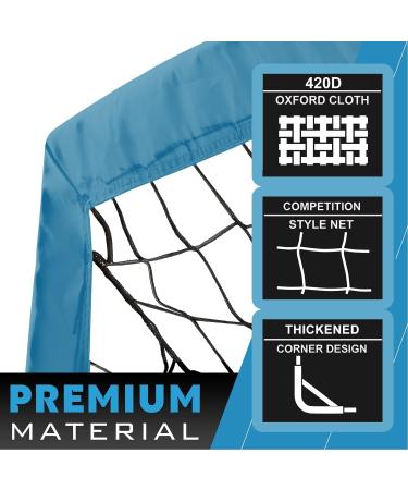 RUNBOW 5x3 ft Portable Kids Soccer Goal for Backyard Small Children Pop Up Soccer Goal Net Set of 2 with Portable Carrying Case Blue 5x3FT 1 Pack - Buy Online on GoSupps.com