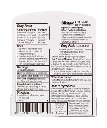 Blistex Five Star Lip Protection SPF 30 0.15 oz - Pack of 12 | Moisturizing Lip Balm - Buy Online on GoSupps.com