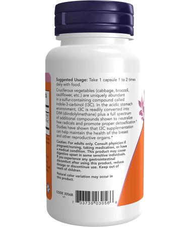 Now Foods Indole-3-Carbinol 200 mg - 60 Veg Capsules for Hormonal Balance - Buy Online on GoSupps.com