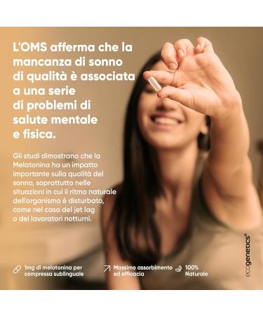 ECOGENETICS - Sublingual Melatonin 90 Capsules | Sleep Tablets | Advanced Nutritional Supplement for Sleep Improvement General Wellness Relaxation and Stress Reduction - Buy Online on GoSupps.com