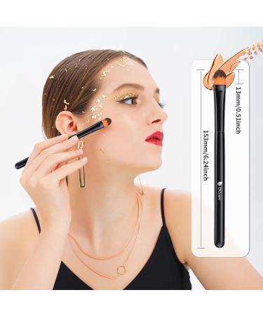Ducare Professional 2Pcs Foundation & Concealer Brush Set - Flat Top Kabuki Brushes for Face Makeup - Synthetic Blending Tools in Black - Buy Online on GoSupps.com