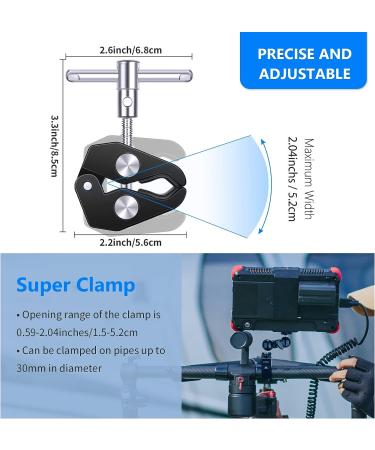 NEEWER Camera Mount Clamp with Dual Ball Head Adapter - Compatible with GoPro, Insta360, SmallRig - for Webcam, Monitor, Flash, Mic, LED Video Light Panel - ST10 - Buy Online on GoSupps.com
